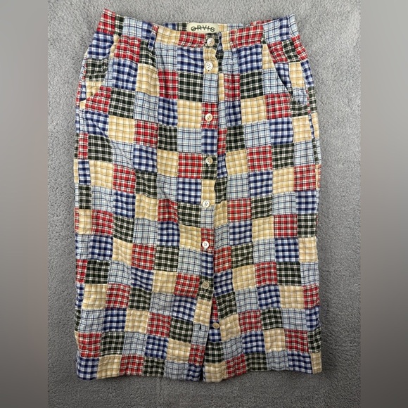 Vintage orvis quilt block skirt size 16 cottagecore - Picture 1 of 9